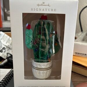 Hallmark Signature Green Cactus Ornament in box